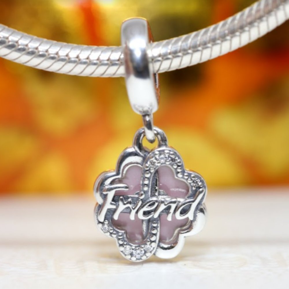 PANDORA Four-leaf Clover Friendship Double Dangle Charm 792245C01
